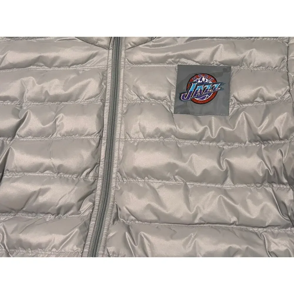 Utah Jazz Mitchell & Ness Hardwood Classic Starter Puffer Hooded Jacket Mens L